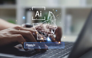 home inspectors typing a prompt into AI-powered ChatGPT